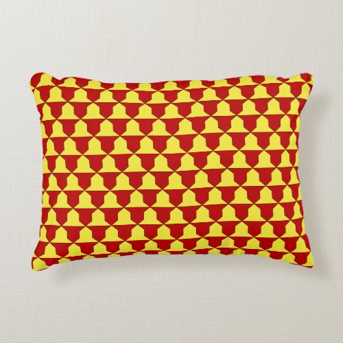 Medieval Red Yellow Ferrer Derby Heraldic Pattern  Accent Pillow