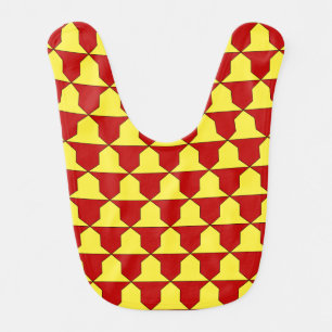Medieval Red Yellow Ferrer Derby Heraldic Pattern Baby Bib