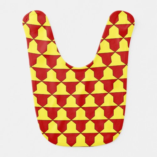 Medieval Red Yellow Ferrer Derby Heraldic Pattern Baby Bib