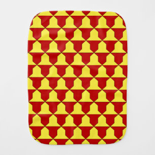 Medieval Red Yellow Ferrer Derby Heraldic Pattern Baby Burp Cloth