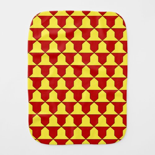 Medieval Red Yellow Ferrer Derby Heraldic Pattern Baby Burp Cloth
