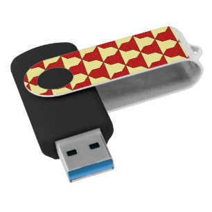 Medieval Red Yellow Ferrer Derby Heraldic Pattern Flash Drive