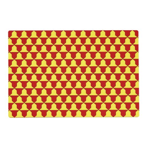 Medieval Red Yellow Ferrer Derby Heraldic Pattern Placemat