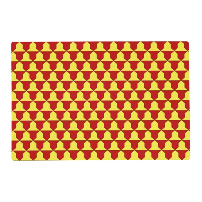 Medieval Red Yellow Ferrer Derby Heraldic Pattern Placemat (Front)