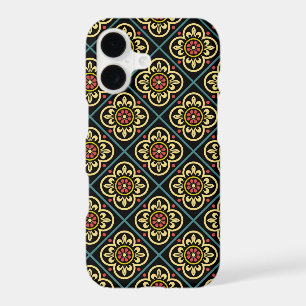 Medieval Red Yellow Flower Lilies Vintage Pattern iPhone 17 Case