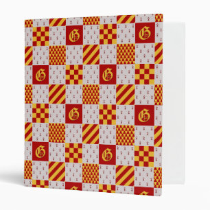 Medieval Red Yellow Gray Magical Fantasy Heraldic 3 Ring Binder