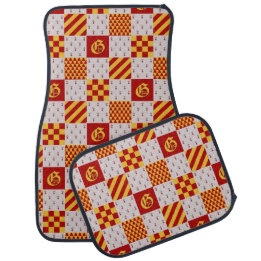 Medieval Red Yellow Gray Magical Fantasy Heraldic Car Floor Mat