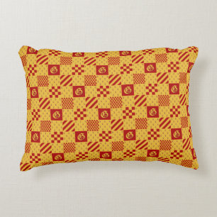 Medieval Red Yellow Magical Fantasy Heraldic Accent Pillow