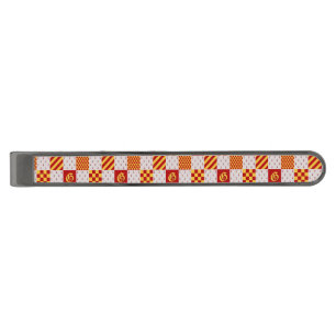 Medieval Red Yellow Magical Fantasy Heraldic Gunmetal Finish Tie Bar