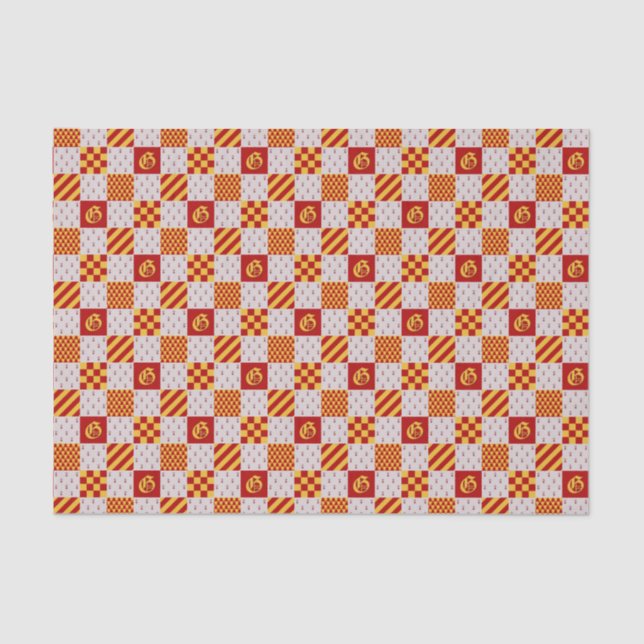 Medieval Red Yellow Magical Fantasy Heraldic Tissue Paper (Front)