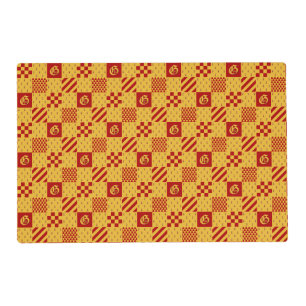 Medieval Red Yellow Vair Ermine Heraldic Pattern Placemat