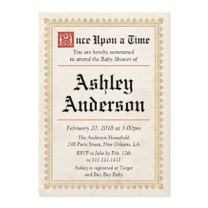 Medieval Renaissance Baby Shower Invitation