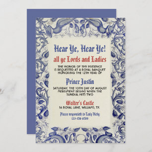 Medieval Renaissance Birthday Invitation