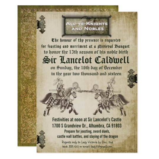 Medieval Times Invitation Wording 7