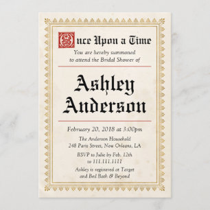 Medieval Renaissance Bridal Shower Invitation