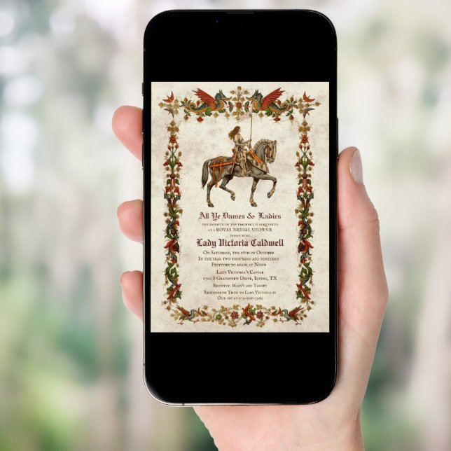 Medieval Renaissance Bridal Shower Invitation (Front Digital)
