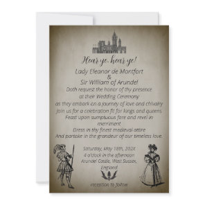 Medieval Renaissance Dark Romantic Wedding Invitation