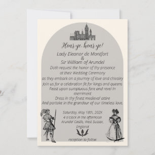 Medieval Renaissance Engraved Arch Wedding Invitation