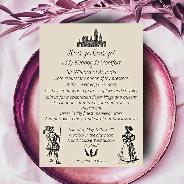 Medieval Renaissance Engraving Wedding Invitation (Medieval Renaissance Engraving Wedding Invitation)