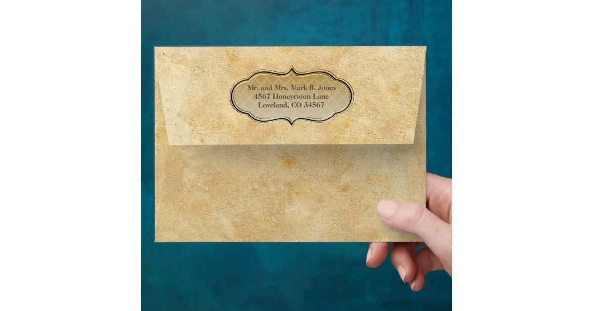 Terra Cotta Watercolor A7 5x7 Wedding Invitation Envelope