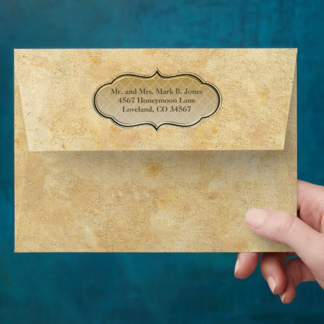 Medieval Renaissance Faux Parchment Wedding Envelope (Hand)