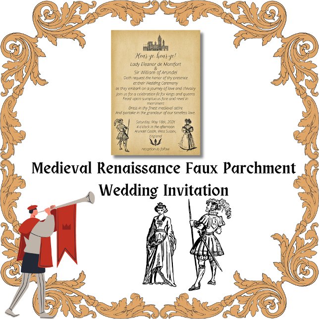 Medieval Renaissance Faux Parchment Wedding Invitation (Medieval Renaissance Faux Parchment Wedding Invitation)
