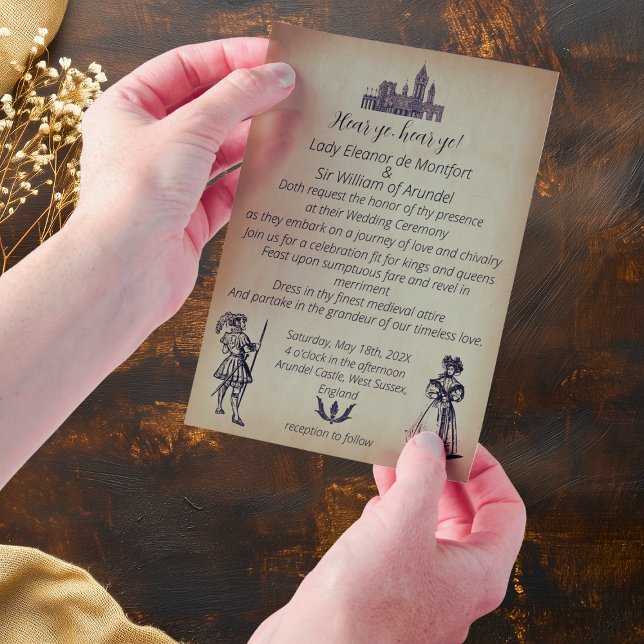 Medieval Renaissance Faux Parchment Wedding Vellum Invitations (Medieval Renaissance Faux Parchment Wedding Vellum Invitations)