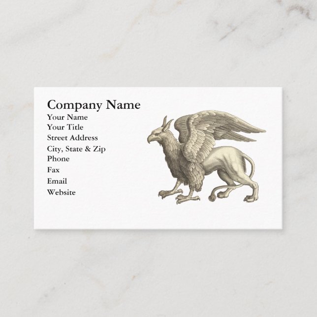 Medieval Renaissance Griffin Business Card (Front)