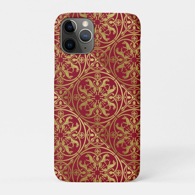 Medieval Renaissance Herald Lion Leopard Metallic  Case-Mate iPhone Case (Back)