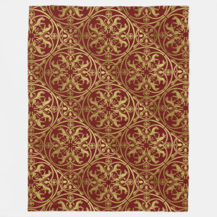Medieval Renaissance Herald Lion Leopard Metallic Fleece Blanket
