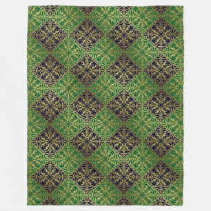 Medieval Renaissance Herald Lion Leopard Metallic Fleece Blanket