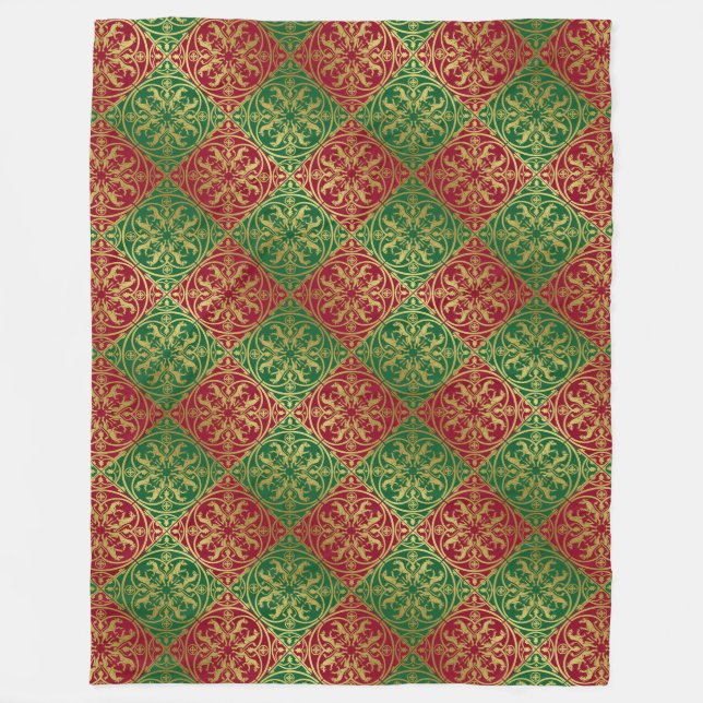 Medieval Renaissance Herald Lion Leopard Metallic  Fleece Blanket (Front)