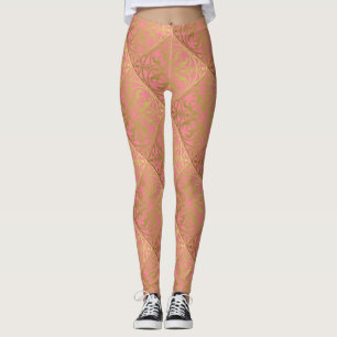 Medieval Renaissance Herald Lion Leopard Metallic Leggings