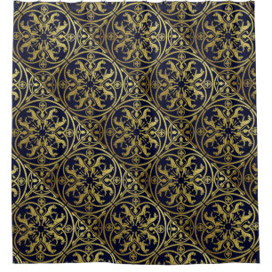Medieval Renaissance Herald Lion Leopard Metallic  Shower Curtain