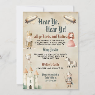 Medieval Renaissance Kids Birthday Invitation