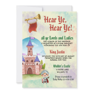 Medieval Renaissance King Birthday Invitation