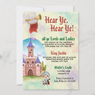 Medieval Renaissance King Birthday Invitation