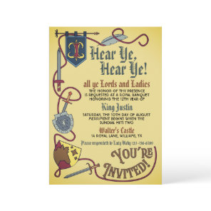 Medieval Renaissance King Birthday Invitation