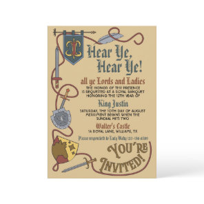 Medieval Renaissance King Birthday Invitation