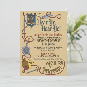 Medieval Renaissance King Birthday Invitation