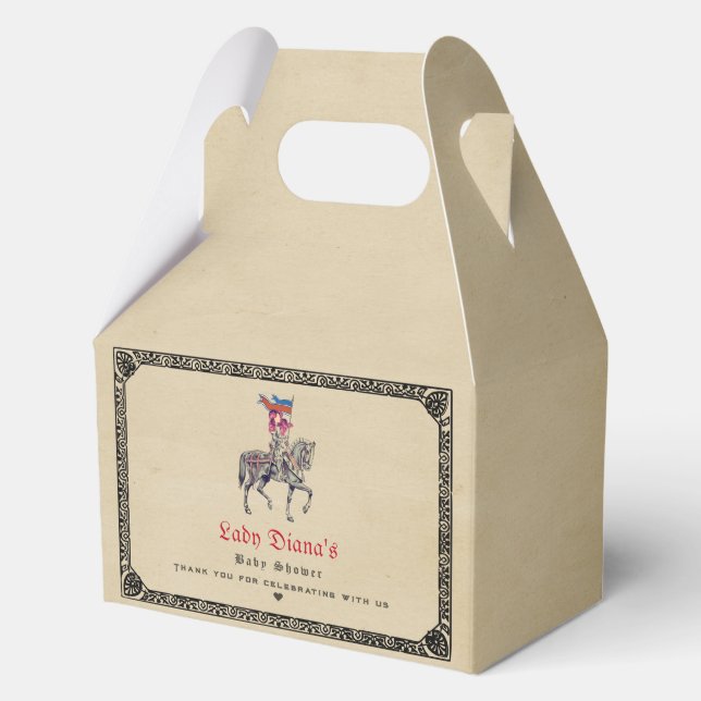 Medieval Renaissance Knight Renfaire Baby Shower Favor Boxes (Front)