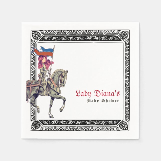 Medieval Renaissance Knight Renfaire W Baby Shower Napkins (Front)