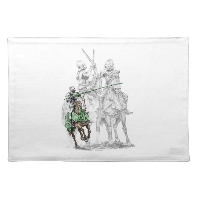 Medieval Renaissance Knights Cloth Placemat (Front)