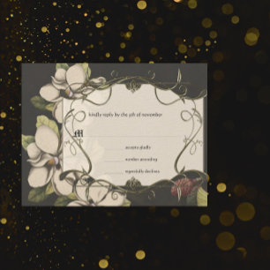 Medieval Renaissance Magnolia  Wedding RSVP Card
