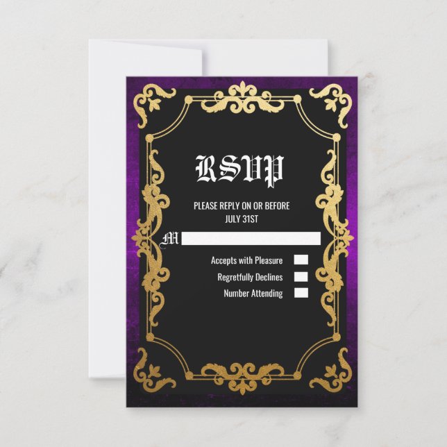 Medieval Renaissance Middle Ages Goth RSVP card (Front)