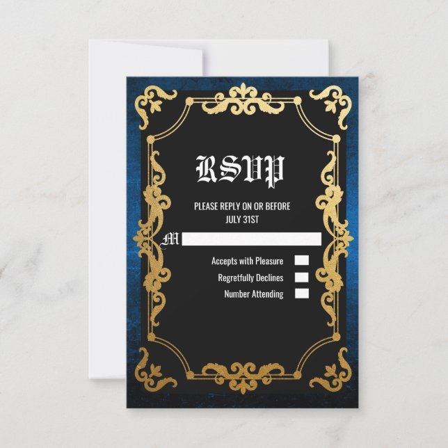 Medieval Renaissance Middle Ages Goth RSVP card (Front)