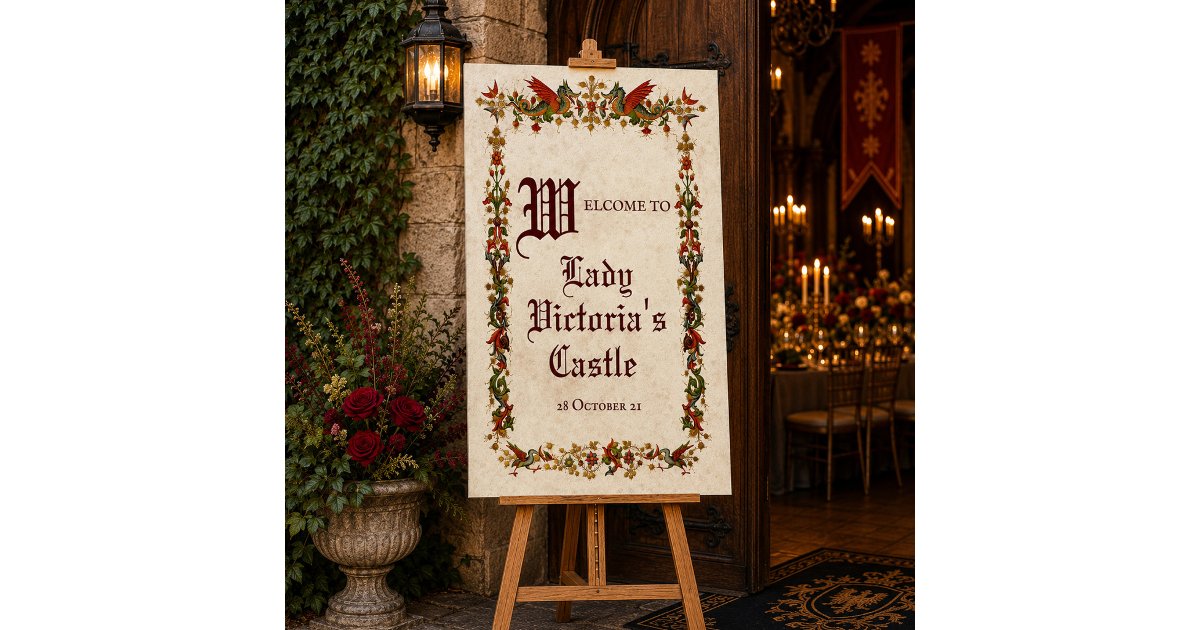 Medieval Renaissance Middle Ages Welcome Sign | Zazzle