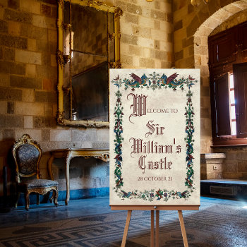 Medieval Renaissance Middle Ages Welcome Sign by PaperandPomp at Zazzle