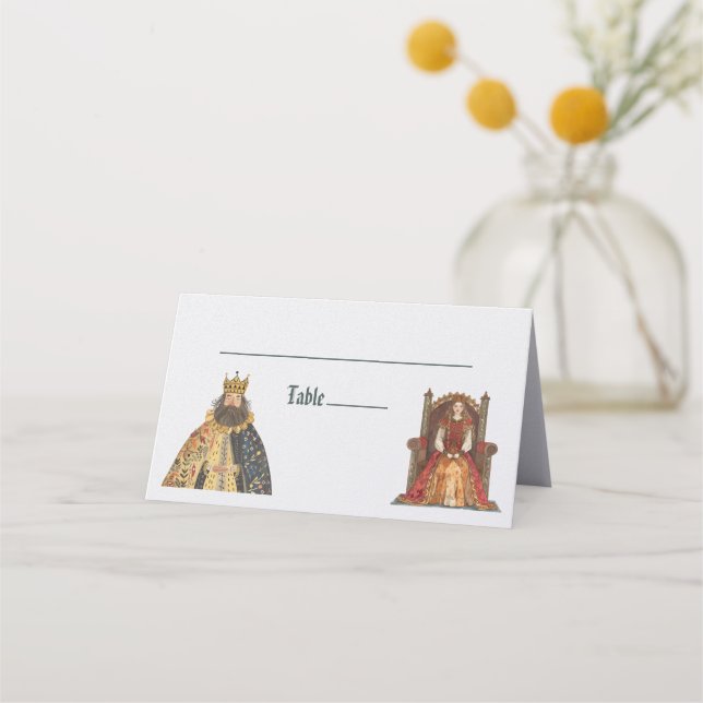 Medieval Renaissance Royal Wedding Place Card (Front)