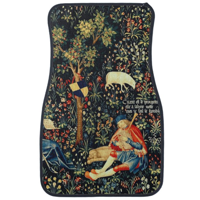 Medieval Renaissance Tapestry  Shepherds and Sheep Car Floor Mat (Front)